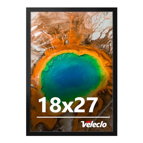 Veleclo 18x27 Picture Frame for Wall Display 18x27 Black Picture Frame with Shatter Resistant Plexiglass Stable and Sturdy 18 x 27 Poster Frame for Wall Display Handpicked Gift Collection 1 Pack
