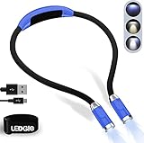 LEDGLE ネックライト ハグライトHUGlight/読書・手芸・パソコンなど手元作業用ライト/フレキシブル・アームで首掛け・自立・巻きつけができる! (ブルー+クロ)