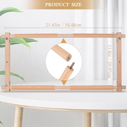 Image of Embroidery Tapestry Scroll Frame, Detachable Cross Stitch Frame, Scroll Embroidery&Quilting Holder for Cross Stitch, Needlepoint, and Sewing Projects (21.45inch*11.8inch)