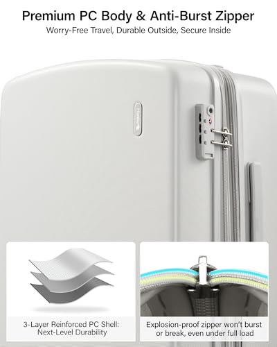 Image of Hanke Expandable Luggage Sets 2 Piece, 20 and 28 Inch Hard Shell Suitcase