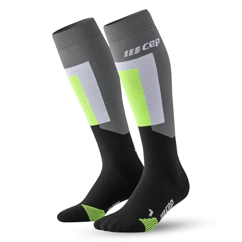CEP Ski Thermo Tall Compression Socks, Grey/Black, Men, V