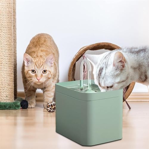 Fuente para beber para gato 1.5L silenciosa verde miniatura 4