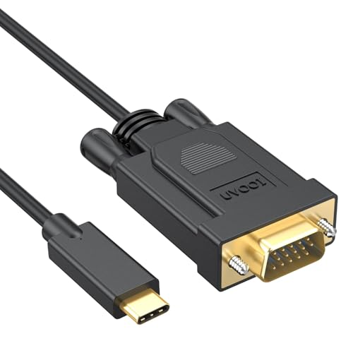 UVOOI USB C to VGA Cable 3FT, USB C to VGA Adapter for Monitor Compatible with (Thunderbolt 3/4/5) MacBook Pro/Air, Phone, Laptop, Projector