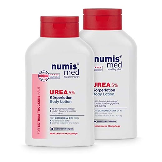 numis med Körperlotion mit 5% Urea - Hautberuhigende Bodylotion für extrem trockene, zu Juckreiz neigende Haut - vegane Hautpflege ohne Silikone, Parabene & Mineralöl - Lotion 2er Pack (2x 300 ml)