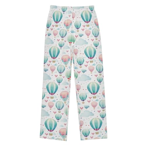 Boys' Pants Colorful Hot Air Balloon Long Bottoms Jogger Pants Elastic Waist Trousers with Pockets S-XL