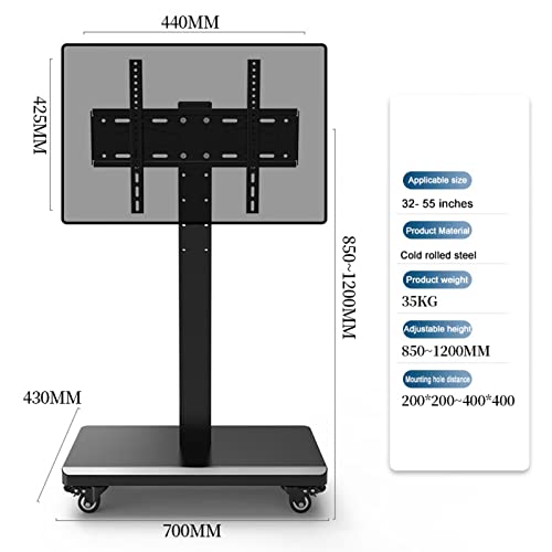 Soporte móvil para TV de 32 a 65 pulgadas con ruedas miniatura 2