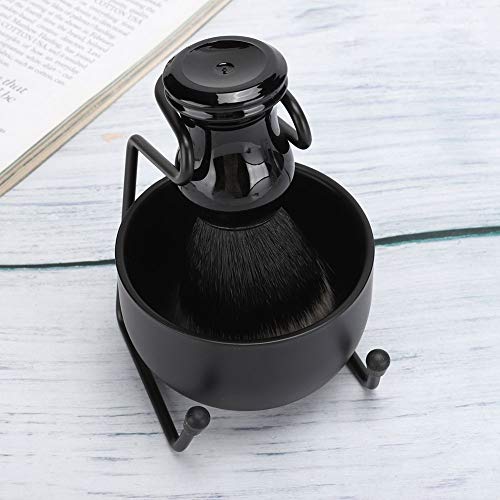 RiToEasysports Herramientas de Afeitado de Barba para Hombres de, 3 Piezas, Soporte para Cepillo de Pelo, Jabonera, Tamaño Compacto para Todas las Edades, con Soporte de Aleación de Hierro y (3PCS)