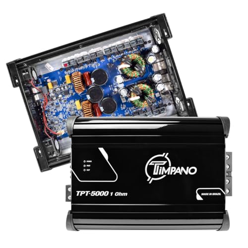Image of Timpano TPT-5000 1 Ohm Full Range Amplifier - 5000 Watts RMS Class D 1 Channel Amp Built-in Crossovers for Installation of PRO Audio Midbass, Midrange Loudspeakers or Drivers on Car Audio Systems