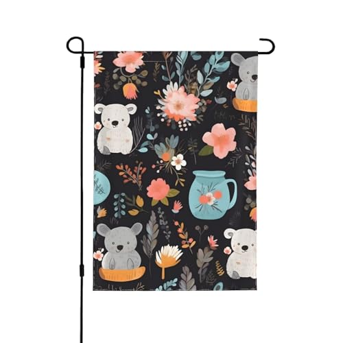 Drapeau de jardin joli koala fleur idée cadeau maison et extérieur