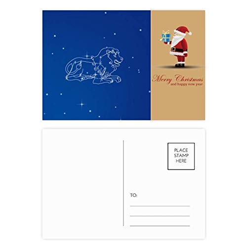 Cartes postales lion de Père Noël correspondance fête hiver