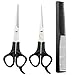 Produktbild Empty 2 Sets Barber Haarschneide Schere Zähne Schnittschere mit Kamm gerade Schere Metall Haircut Werkzeug for Home Store GAGEAA
