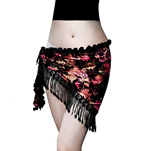 Écharpe hanches danse du ventre en dentelle et velours pour flamenco