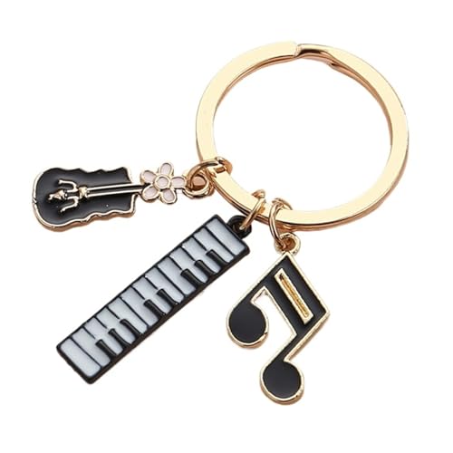 Porte-clés voiture avec pendentif guitare en métal pour sac et clé