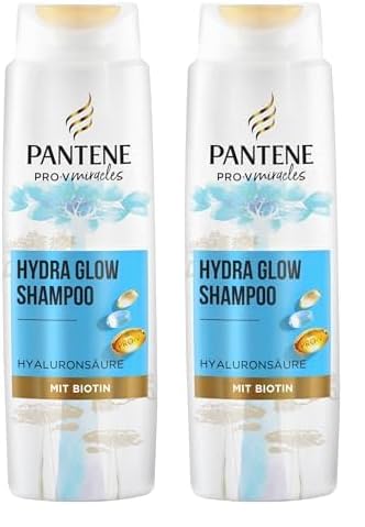 Pantene Pro-V Hydra Glow Feuchtigkeitsspendendes Shampoo mit Biotin 250ml. Pro-V Miracles Shampoo für Trockenes, Geschädigtes Haar, mit Hyaluronsäure, spendet Feuchtigkeit, mit Vitamin B5
