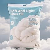 150g/5.29oz Polyfill Stuffing for Stuffed Animals,Toys, Cloud Decorations, and More Crafts - Hypoallergenic Soft Pillow Filling Stuffing, High Resilience Fill Fiber, Machine Washable, Natural White