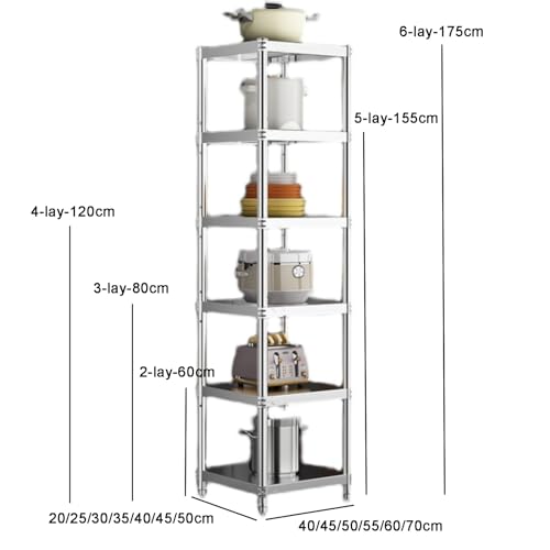 Scaffale regolabile in acciaio inox multiuso per lavanderia, cucina e bagno, unità durevole 30 x 30 x 80 cm