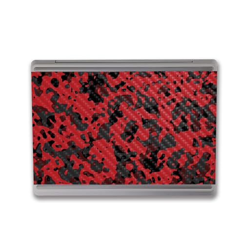 Image of MightySkins Carbon Fiber Skin Compatible with Microsoft Surface Laptop Go 3 (2023) Full Wrap Kit - Red Modern Camo | Protective, Durable Textured Carbon Fiber Finish | Easy to Apply | Made in The USA