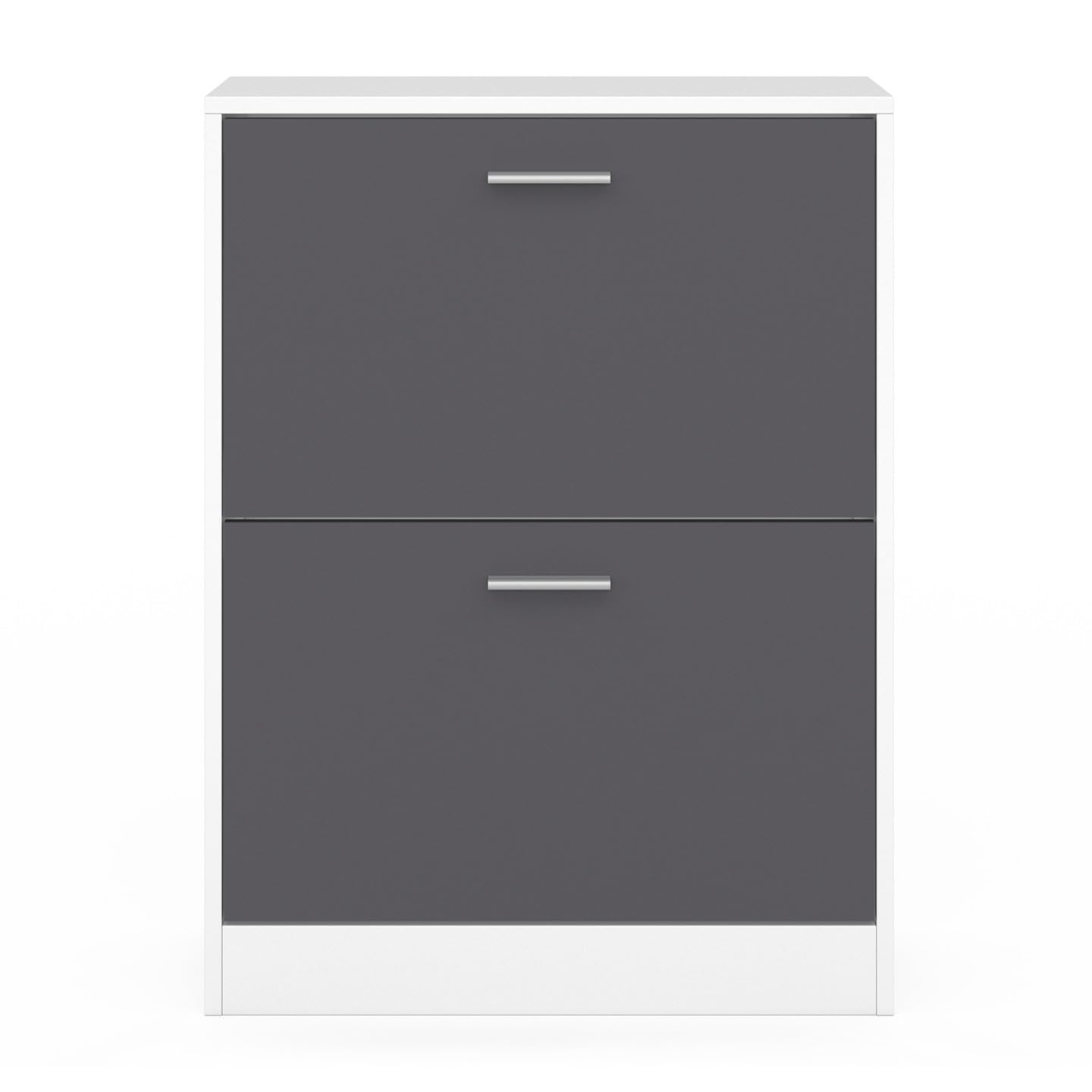 IDMarket - Meuble à Chaussures 12 Paires KLARK Blanc 2 Portes Grises