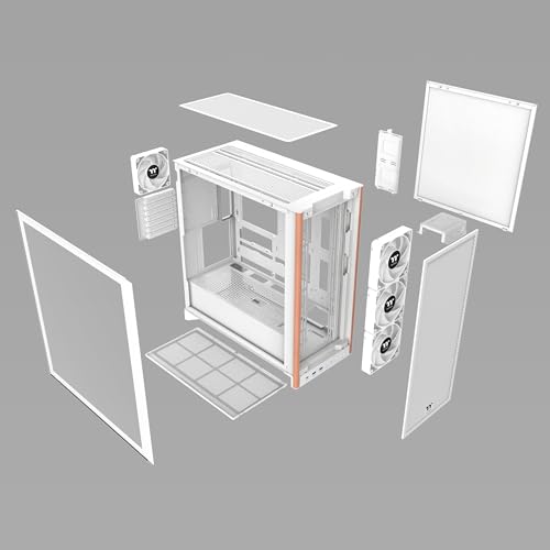 Image of Thermaltake S370 WS; Mid Tower Chassis; Wood Front Trim; 4x120mm Fans Included; 410mm GPU Clearance; up to E-ATX; Hidden Connector Support (ATX /mATX);Vertical GPU Support;Snow;CA-11J-OOM6WN-00