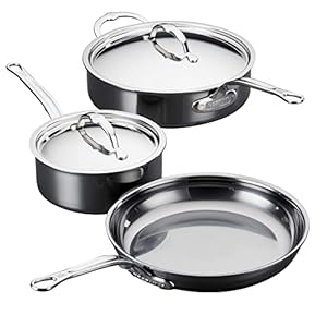 Hestan – NanoBond Collection – Titanium Stainless Steel 5-Piece Essential Cookware Set – Toxin, PFAS, & Chemical Free Clean Cookware, Induction Cooktop Compatible