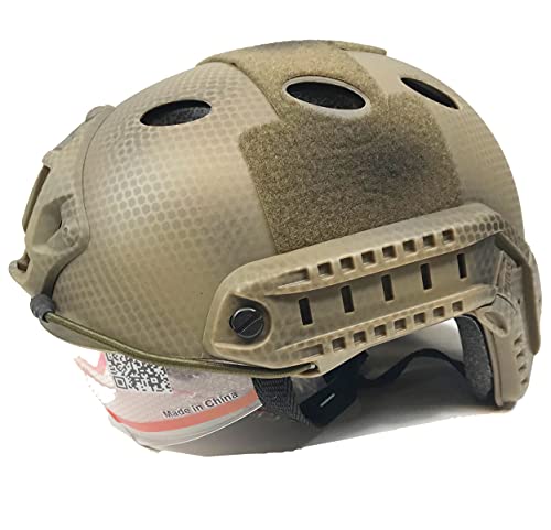 Lancer Tactical CA-740N, FAST Helmet PJ Type with Google (BASIC VERSION w/VISOR) DE CUSTOM, Dark Earth