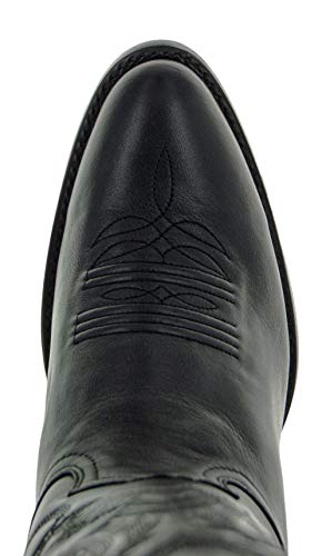 Soto Boots Mens Classic Round Toe Cowboy Boots H7001 (Black, 9) #TOP4