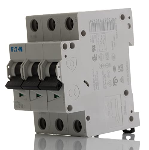 Interruptor Eaton FAZ-D10/3 trifásico de 10A con curva D