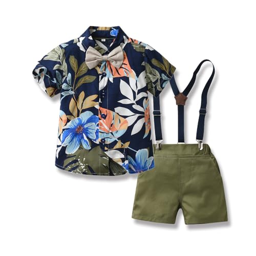 Yanmucy Bebé Niño Ropa de Verano Trajes Hawaiano Niño Pequeño Niños Caballero Mono Traje de Playa Vacaciones Fiesta Camisa Pantalones Cortos Set (estilo 3, 2 3 años)