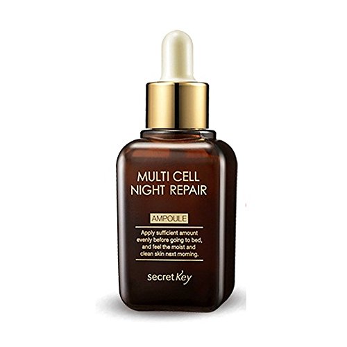 Secret Key  Multi Cell Night Repair Ampoule  Sérum antiedad para pieles exigentes, secas y bajas en humedad con niacinamida y arbutin contra arrugas y manchas oscuras para hombres y mujeres  Serum facial  Cuidado facial unisex  Cuidado de día  Cuidado de la piel  Máscaras y facial