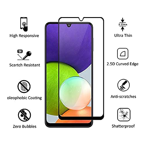 Image of Screen Protector for Samsung Galaxy A03s | A03 (Black) Tempered Glass Edge-to-Edge 6D Screen Guard With Installation Kit