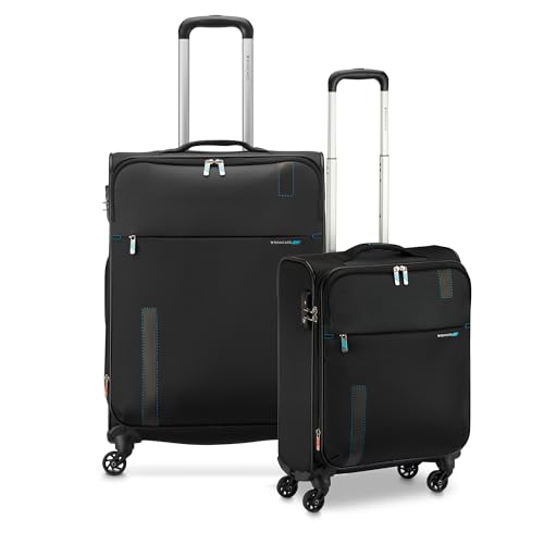 RONCATO SPEED Set 2 Maletas Trolley | Medio y Cabina | Suave, 4 Ruedas - Negro, Negro , Set 2 trolley