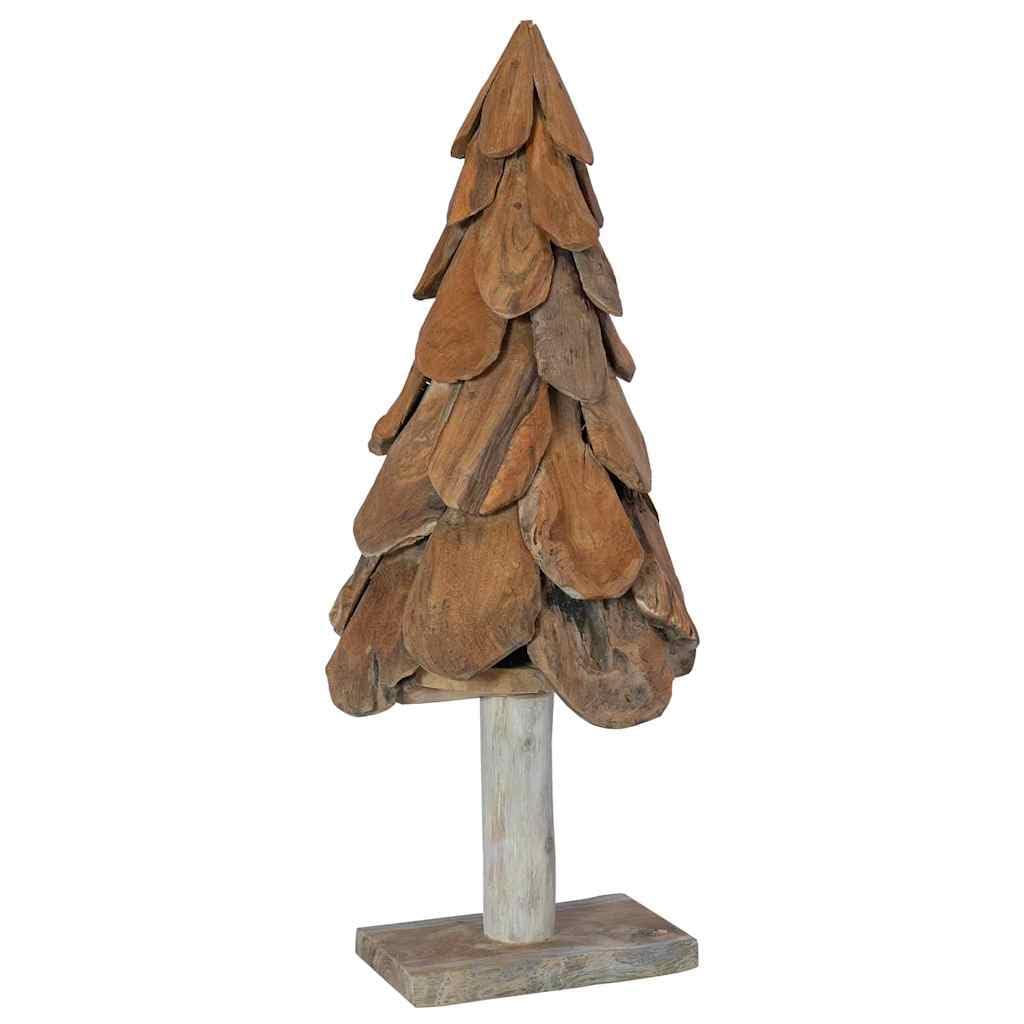 Árbol de Navidad de madera de teca, 91 cm, color marrón con soporte