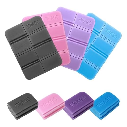 Tappetino Pieghevole Campeggio 4 Pezzi, Cuscino Sedile in Schiuma XPE Impermeabile, Cuscino da Esterno Pieghevole per Picnic, Spiaggia, Viaggi, Escursionismo e Giardinaggio