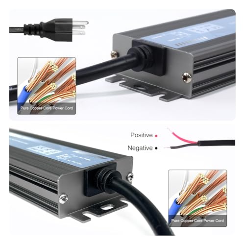 Image of QNNP LED Driver 150 Watts 12V DC with Plug, Low Voltage Transformer Waterproof IP67 Power Supply Transformer Adapter AC 85V-265V to 12V DC, LED Power Supply for Indoor Outdoor Lighting