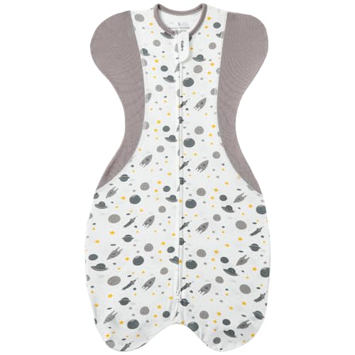 Image of KIDIRA Swaddle for Newborns, Baby Swaddles 0-3 Months 5-13lb, Arms Up Swaddle 0-3 Months Newborn with Moisture-Wicking Fabric, Promotes Healthy Hip Development, 2-Way Zipper, 1Pack(Spaceships)