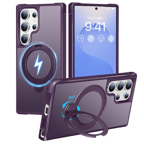 Coque Samsung S25 Ultra HuwaiH violette avec support magnétique