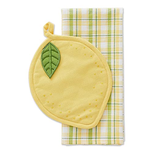 Design Imports Dii Lemon Potholder And Dish Towel Gift Set #TOP21