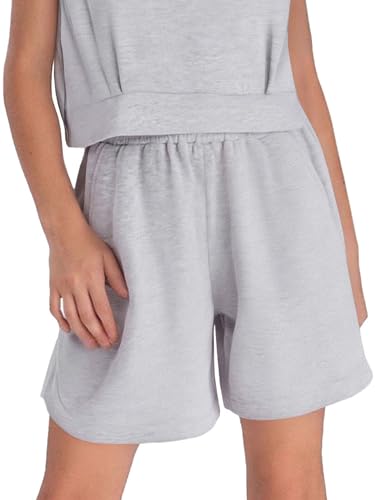 Kids Girls Boys Sports Shorts Elastic Waistband with Side Splits & Pockets for Running Soccer Basketball