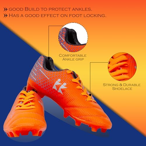Image of KONEX Storm Studded Football Shoes for Boys | Waterproof Inner Lining with Lightweight Sole & Snug Fit Technology