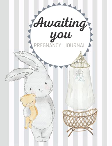 Pregnancy journal : Awaiting you , Pregnancy planner for first time mom , 8.5 x 11 inches: Keepsake pregnancy memory book gift for new parents