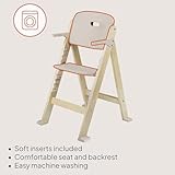 LIONELO Floris 3in1 Feeding high Chair for Baby from 6 Months to Older Child, up to 40 kg Highchair Made of Birch Wood 4-Step seat and footrest Adjustment, Detach-Adjustable Tray, Harnes (Beige) - Image 3