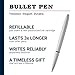 Fisher Space Pen Bullet Space Pen, Chrome Pressurized Ballpoint Pen, Compact Pocket Size, Writes Upside Down and in Extreme Temperatures, Smooth Black Ink, Medium Point, Made in the USA