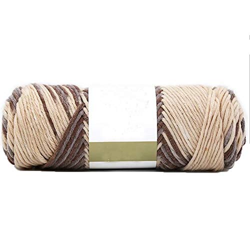 Image of Deep Coffee Soft Cotton Crochet Yarn - 1kg /2.2lb Rainbow Gradient DIY Knitting Yarn - Super Soft Warm for Sweater, Bag, Hat, Scarf