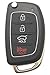 Horande Folding Replacement Key Fob Cover Case fit for Hyundai 2015-2017 Sonata 2013-2015 Santa Fe Tucson Keyless Entry Key Fob Shell (Pack 2)