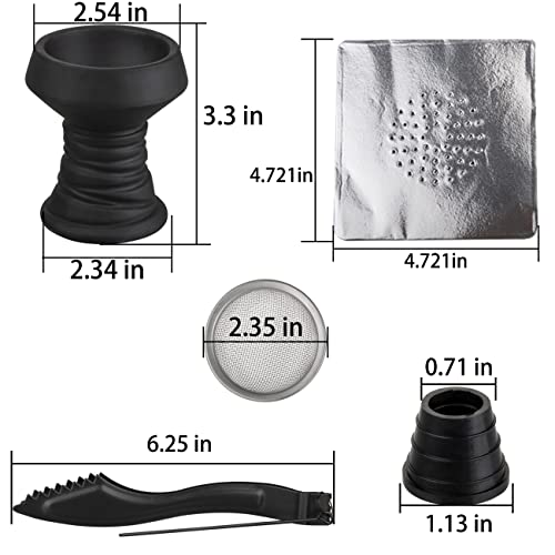 Hookah Zubehör-Set für Shisha-Tabakschüssel, mit 2 roten Tonschüsseln und 50 robusten Aluminiumfolien, 10… – Bild 4