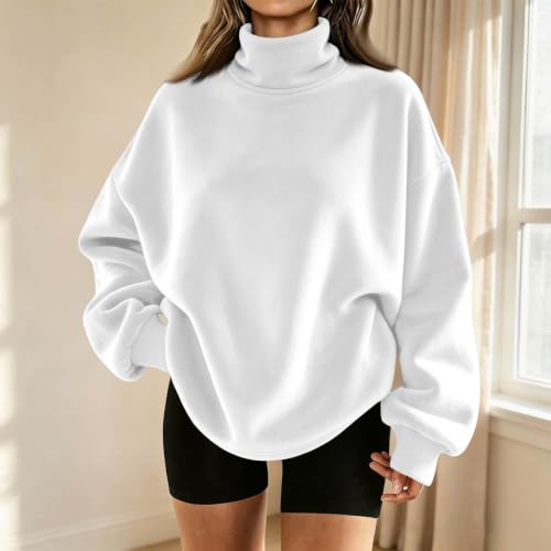 Oversized Sweatshirt for Women Mock Neck Pullover Tops Pullover Soft - image 2