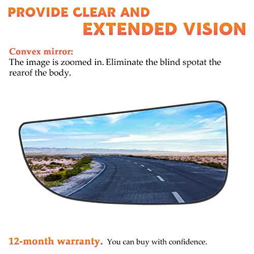 Lower Left & Right Side Convex Mirror Glass For 2009-2019 Dodge Ram 1500, 2010-19 2500 3500 4500 5500 68067731Aa 68067730Aa 1 Pair (Non-Heated) Only For Towing Type Mirror #TOP4