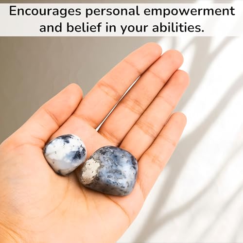 Image of Certified Dendrite Opal Crystal Healing Tumbled Stone, Natural Polished Crystals for DIY Crafts, Manifestation, Meditation, Pooja Feng Shui and Reiki Healing (30 Grams)