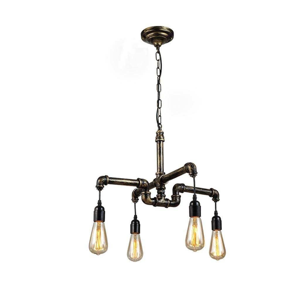 Lustre rustique haut de gamme en métal noir avec douille E27 style rétro