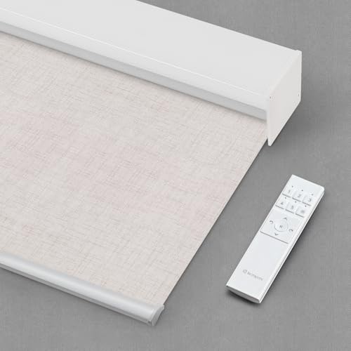 Bringnox Motorized Blinds with Remote,100% Blackout Smart Roller Blinds Compatible with Apple...